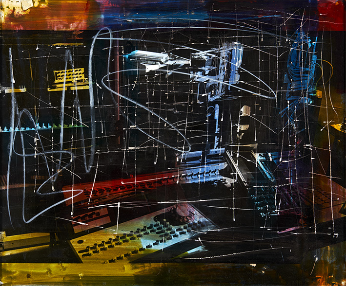 Olaf Metzel, Ohne Titel, 1988, aus der Serie: Der Fälscher ist der Held der elektronischen Kultur