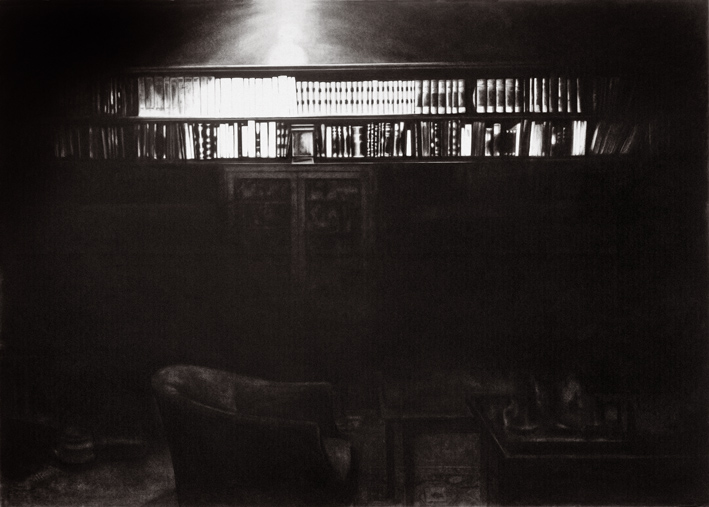 Robert Longo, Untitled. (Bookcase in Study Room), 2002, aus der Serie: The Freud Cycle