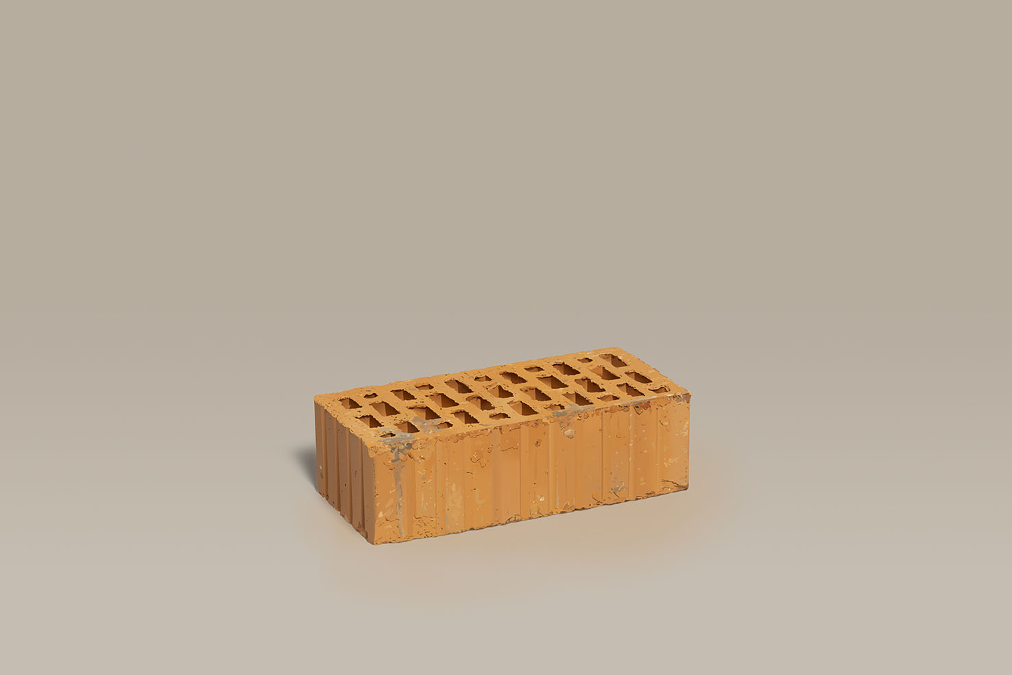 Adrian Sauer, Strangpressziegel, Normalformat (Poroton), Studio, 2021, aus der Serie: Ziegel